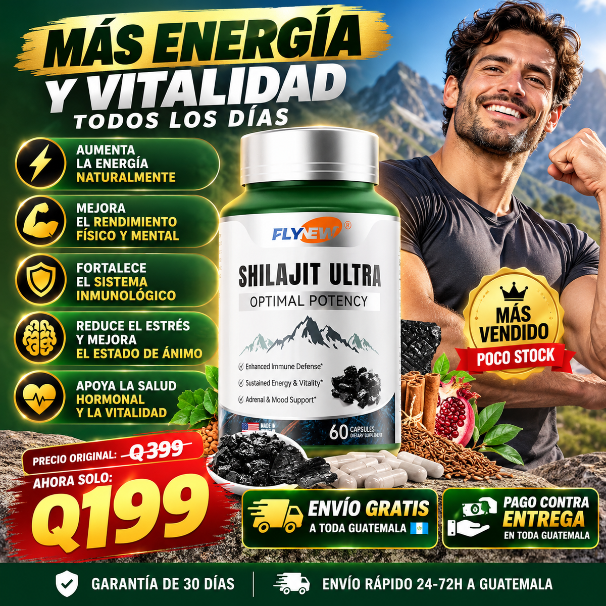Shilajit Ultra – Energía, Vitalidad y Bienestar Natural 🌿