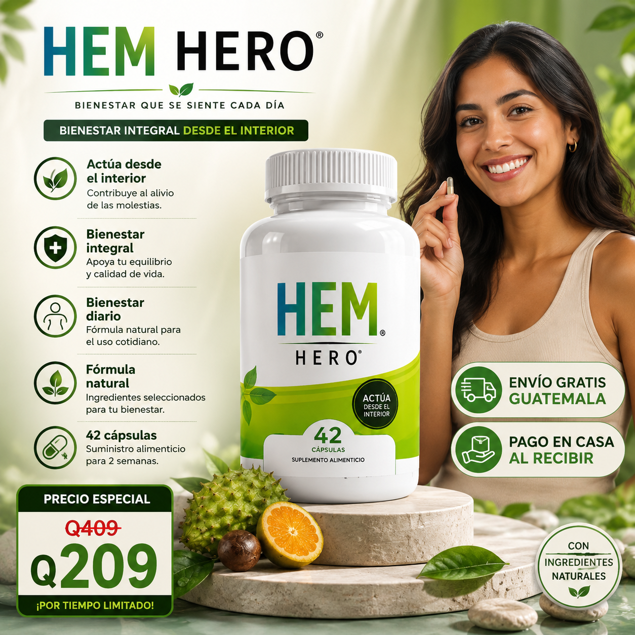 HEM HERO® – Bienestar y Confort Desde el Interior | 42 Cápsulas
