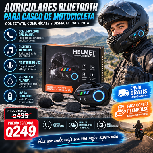 Auriculares Bluetooth para Casco de Moto – Conecta y Disfruta Cada Ruta 🏍️