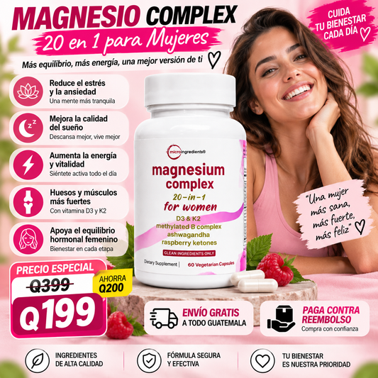 Magnesio Complex 20 en 1 para Mujer – Energía y Bienestar Diario 🌸