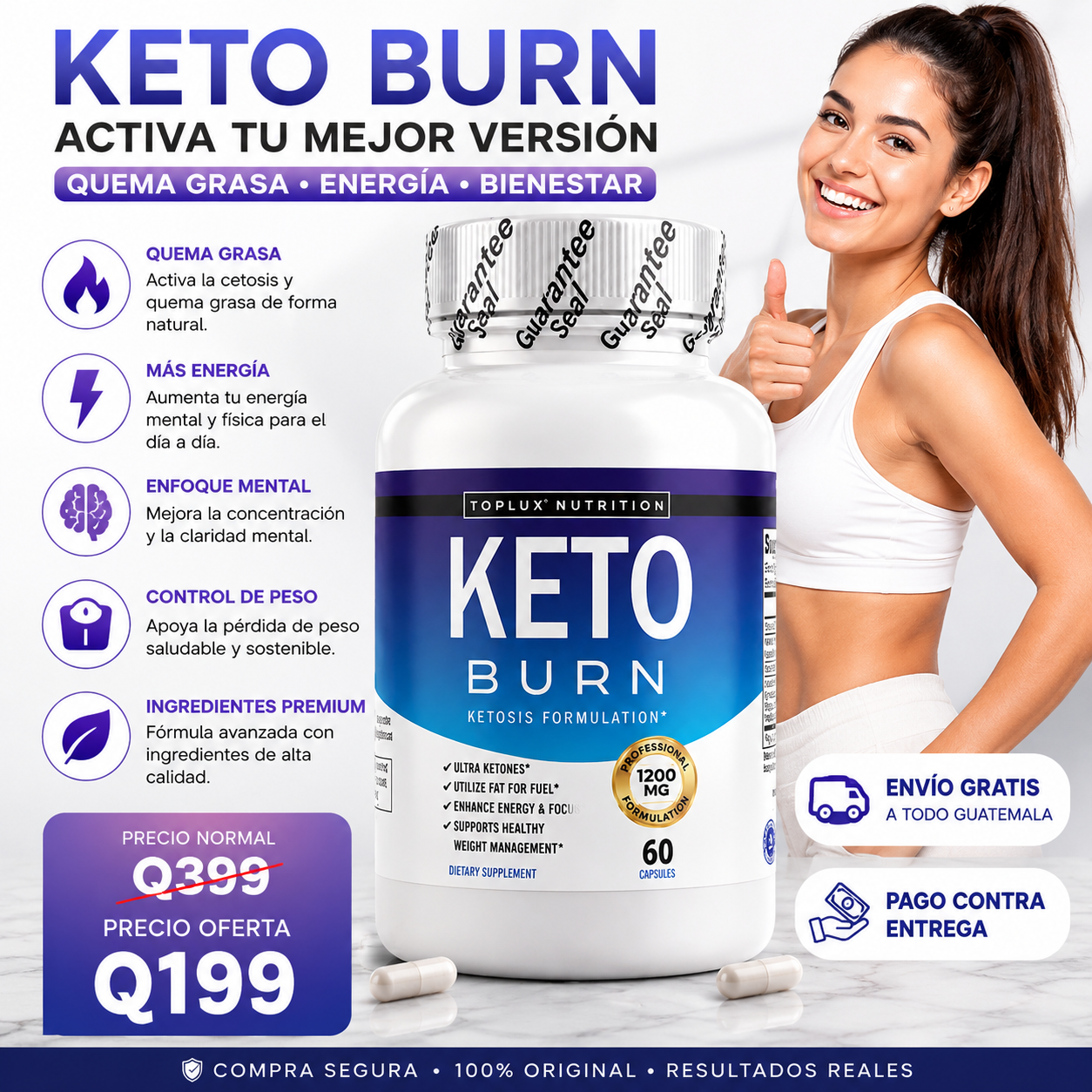 🔥 Keto Burn™ | Cápsulas para Control de Peso, Energía y Bienestar
