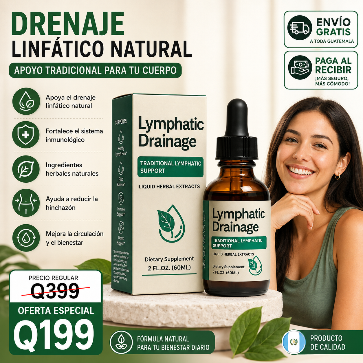 🌿 Gotas de Drenaje Linfático – Siéntete Más Ligera Cada Día 🌿