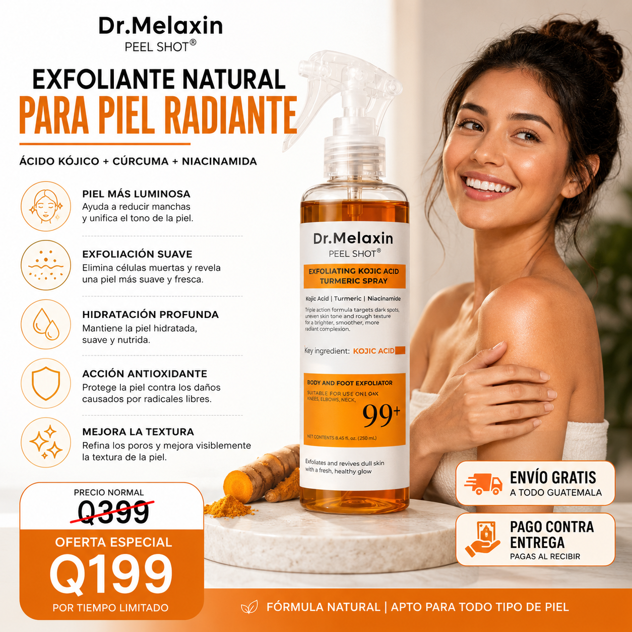 Dr. Melaxin Peel Shot – Piel Más Lisa, Uniforme y Radiante 🍊