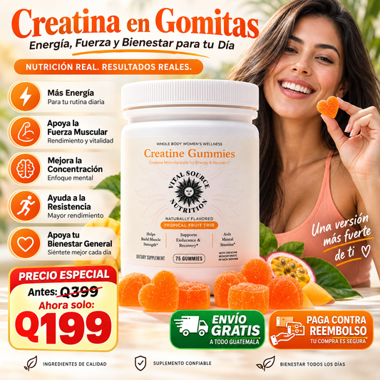 Creatina en Gomitas – Más Fuerza, Energía y Vitalidad Cada Día 🧡
