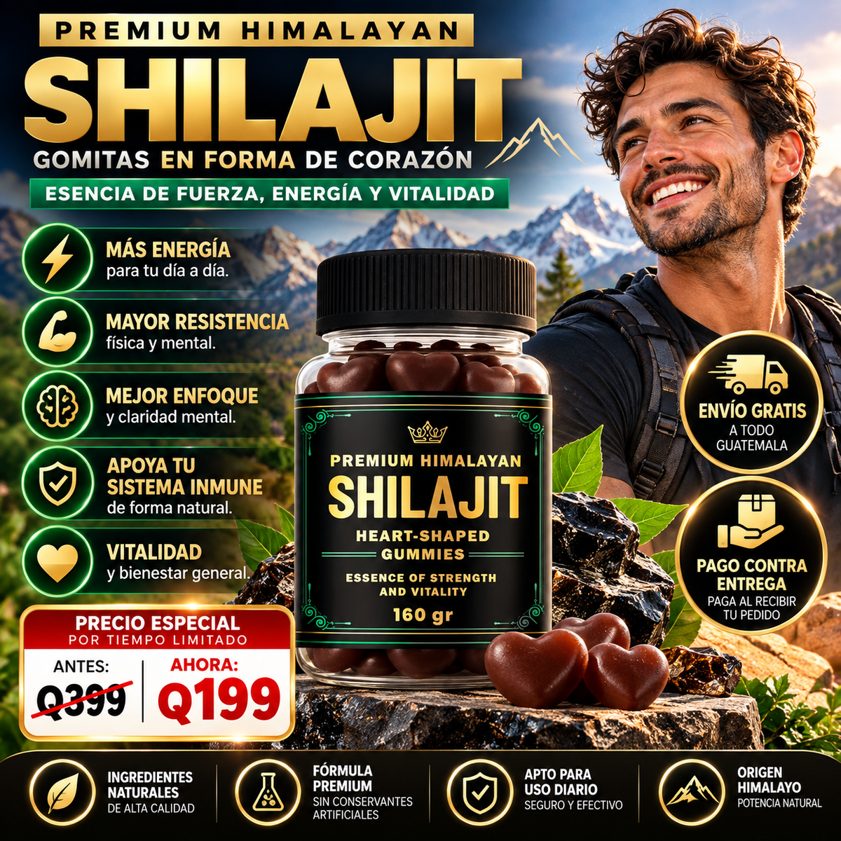 Shilajit del Himalaya – Gomitas para Energía y Vitalidad ⚡